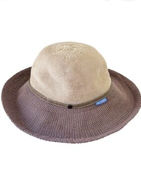 WALLAROO Victoria Two-Toned Poly Straw Hat Packable One Size